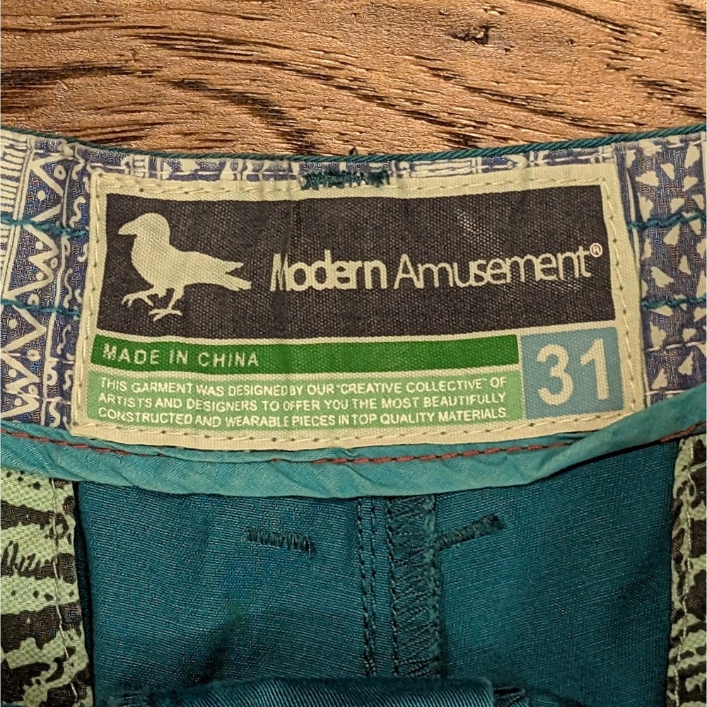 Modern Amusement Parker Solid 31x10 Turquoise Blue Mens Chino Shorts New NWT - Picture 3 of 8
